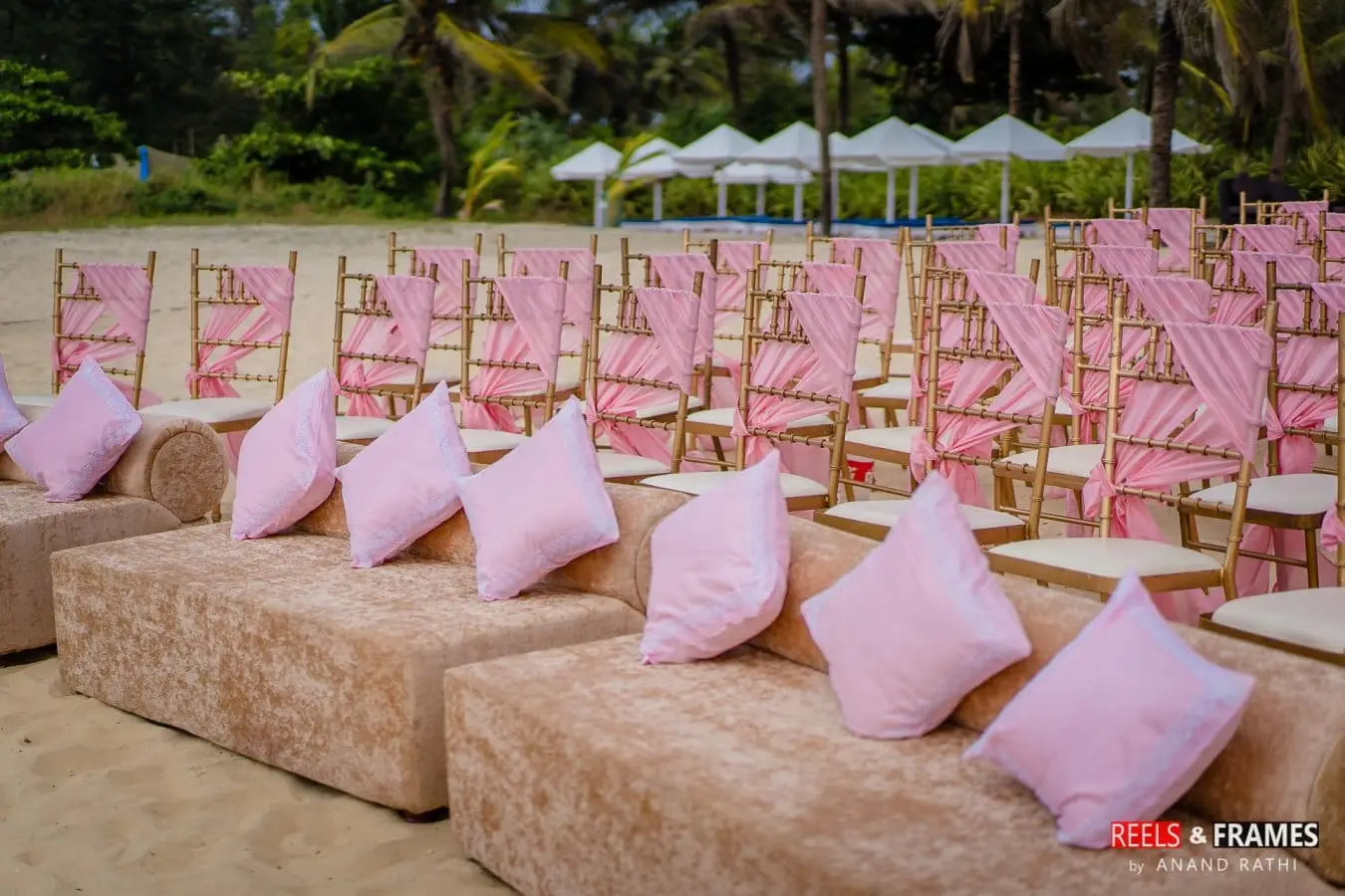 Seaside mandap at a luxury Goa wedding setting