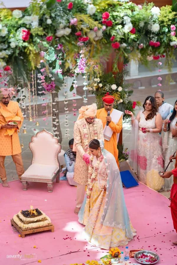 Mandap ceremony moment at a luxury Udaipur venue