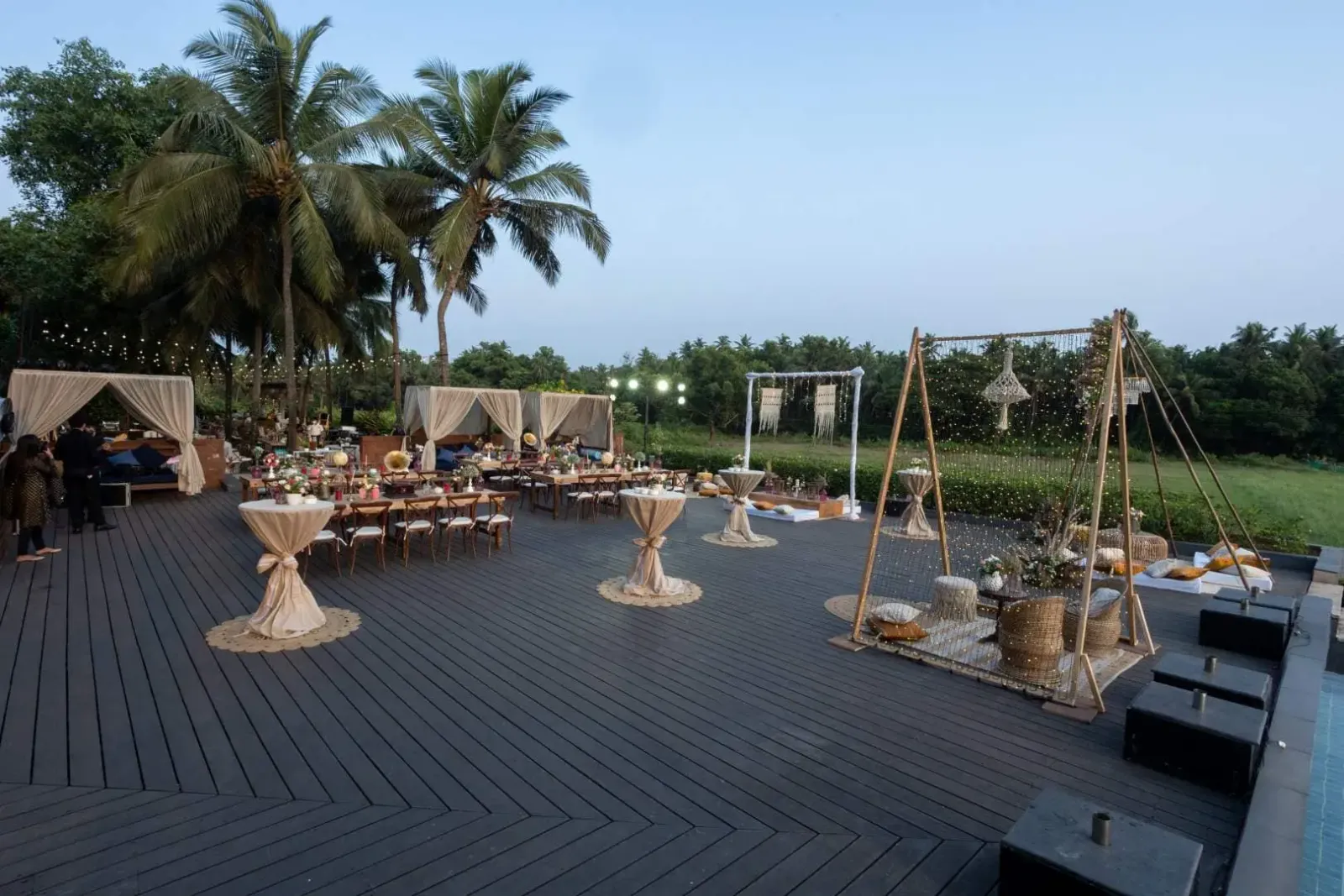 Evening reception under lights at Alila Diwa Goa