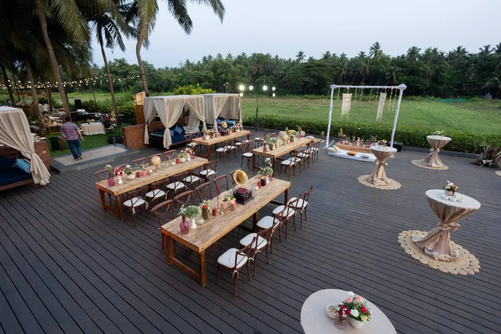 Lawn wedding function at Alila Diwa Goa, South Goa