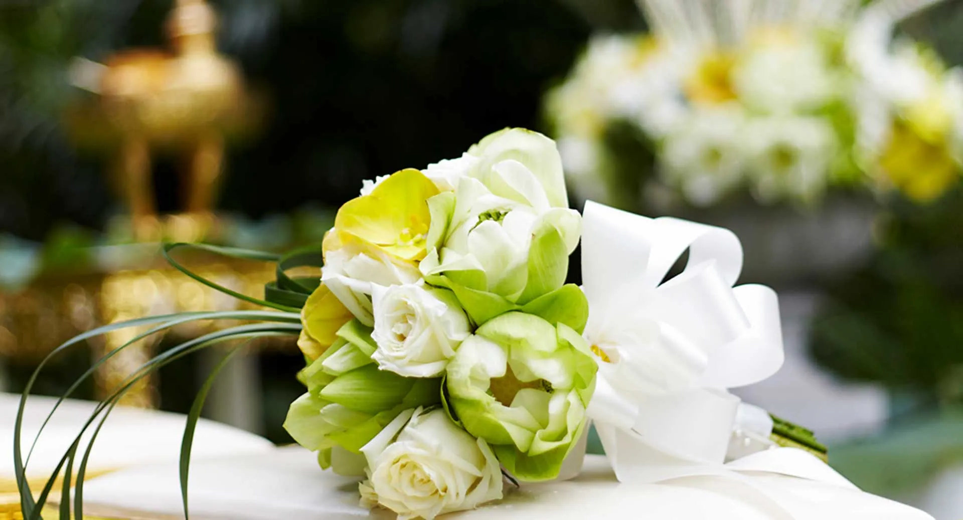 Traditional Thai wedding decor and ceremony detail at Anantara Riverside Bangkok Resort