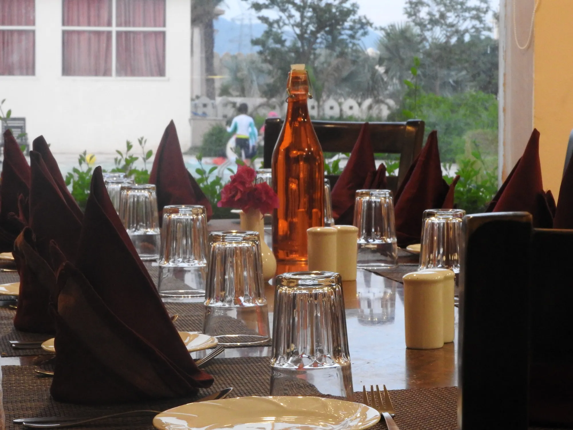 Private Party Lawn set for an evening sangeet at Bhanwar Singh Palace Pushkar