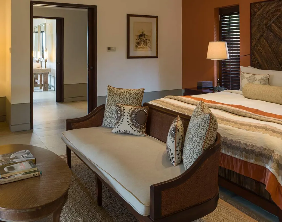 Master suite interior with ocean views at Cape Weligama clifftop resort, Sri Lanka