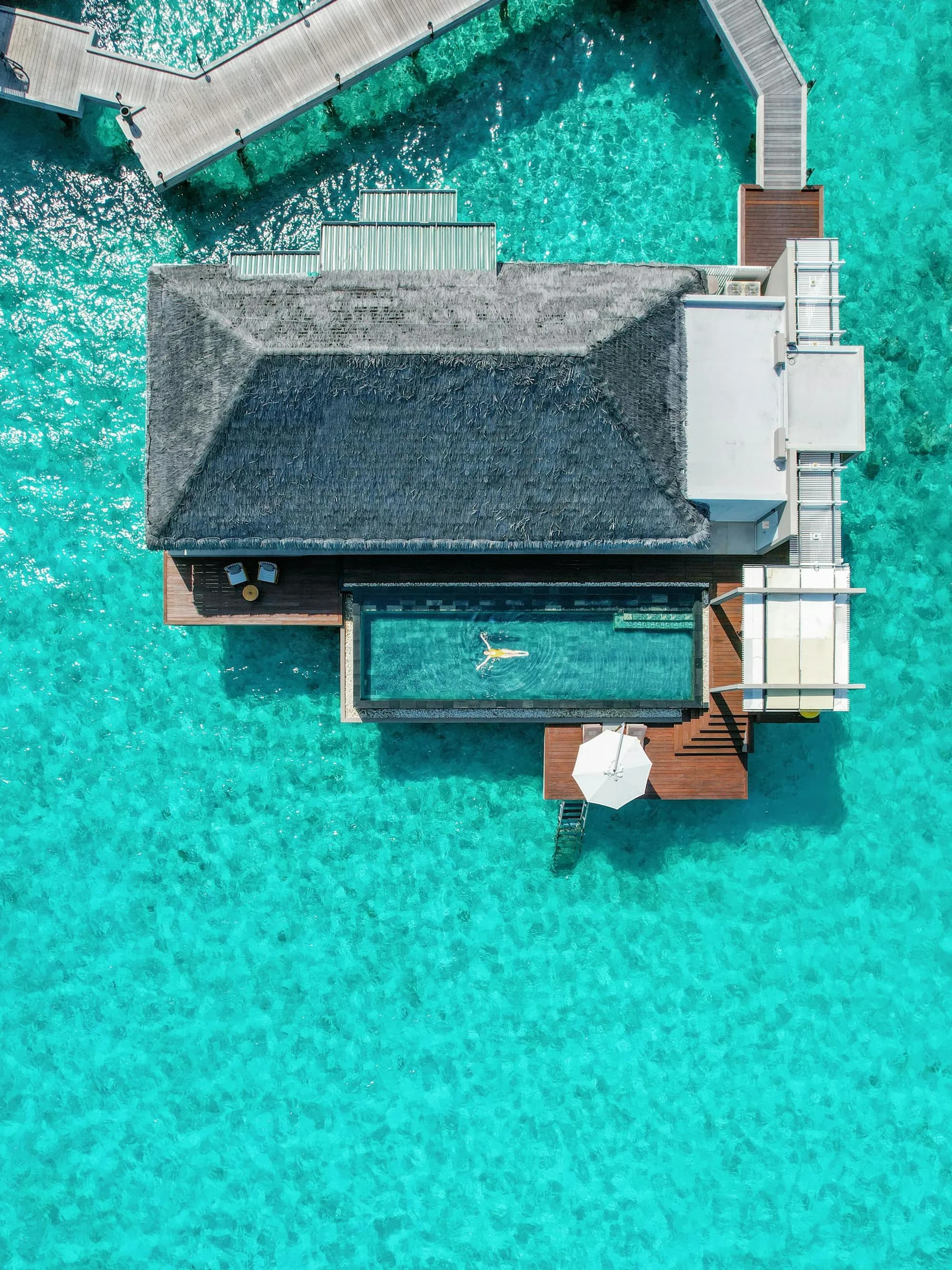 Lagoon Villa beach setting at the lagoon edge at Cheval Blanc Randheli, Maldives