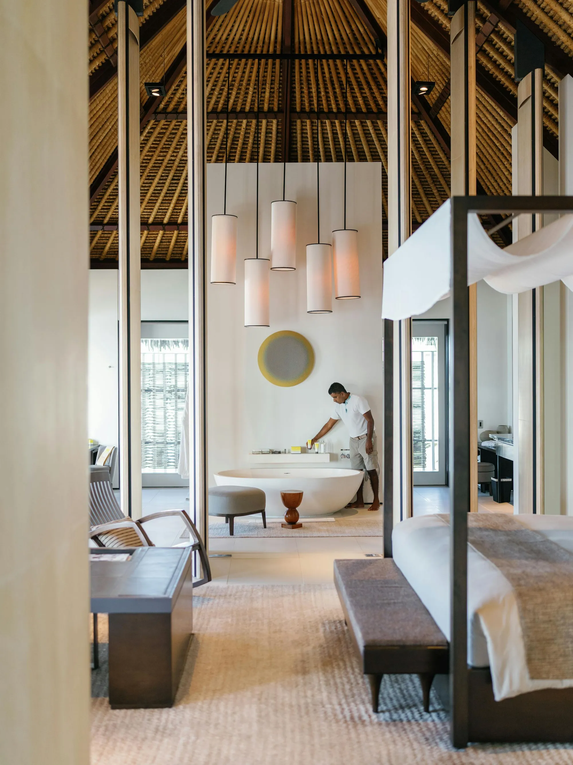 Garden Water Villa interior and Maison hospitality at Cheval Blanc Randheli, Maldives