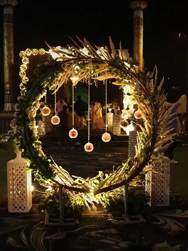 Lawn mandap and Rajasthani-themed wedding ceremony setting at Chokhi Dhani The Palace Hotel