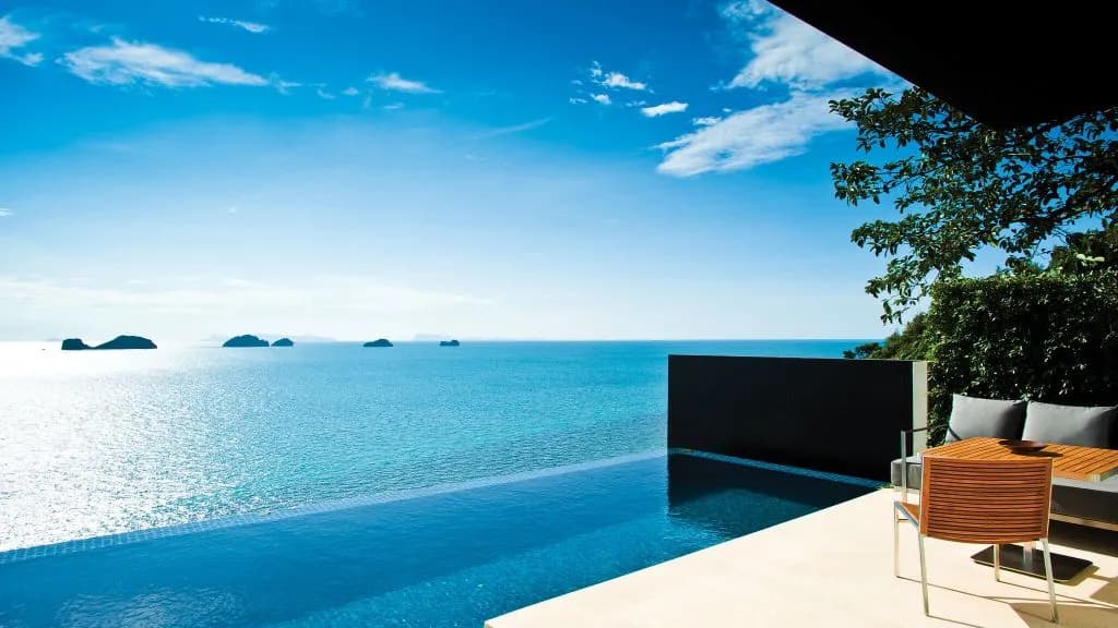 One-bedroom premium ocean-view pool villa with a private infinity pool overlooking the Gulf at Conrad Koh Samui