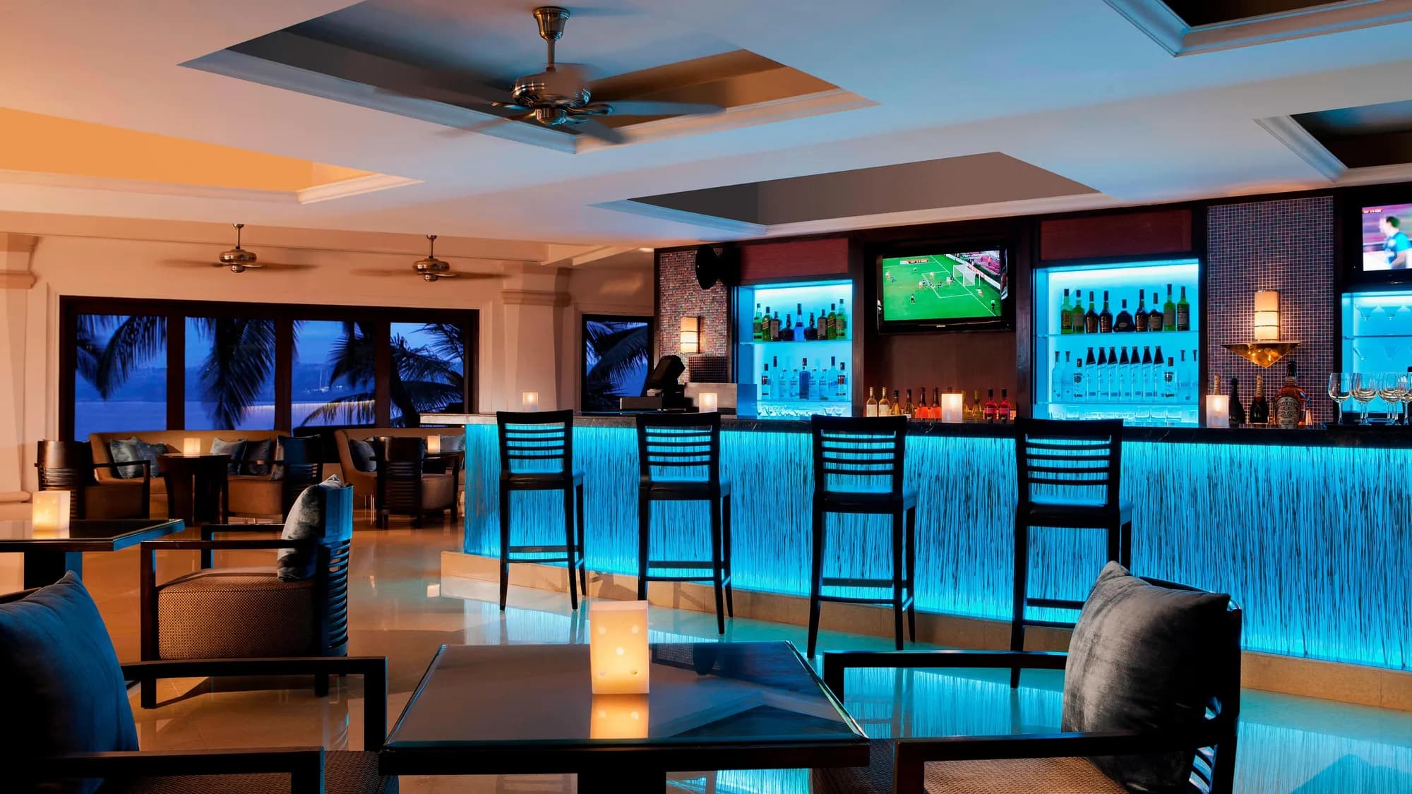 AZ.U.R lobby lounge arrival area at Goa Marriott Resort and Spa, Miramar