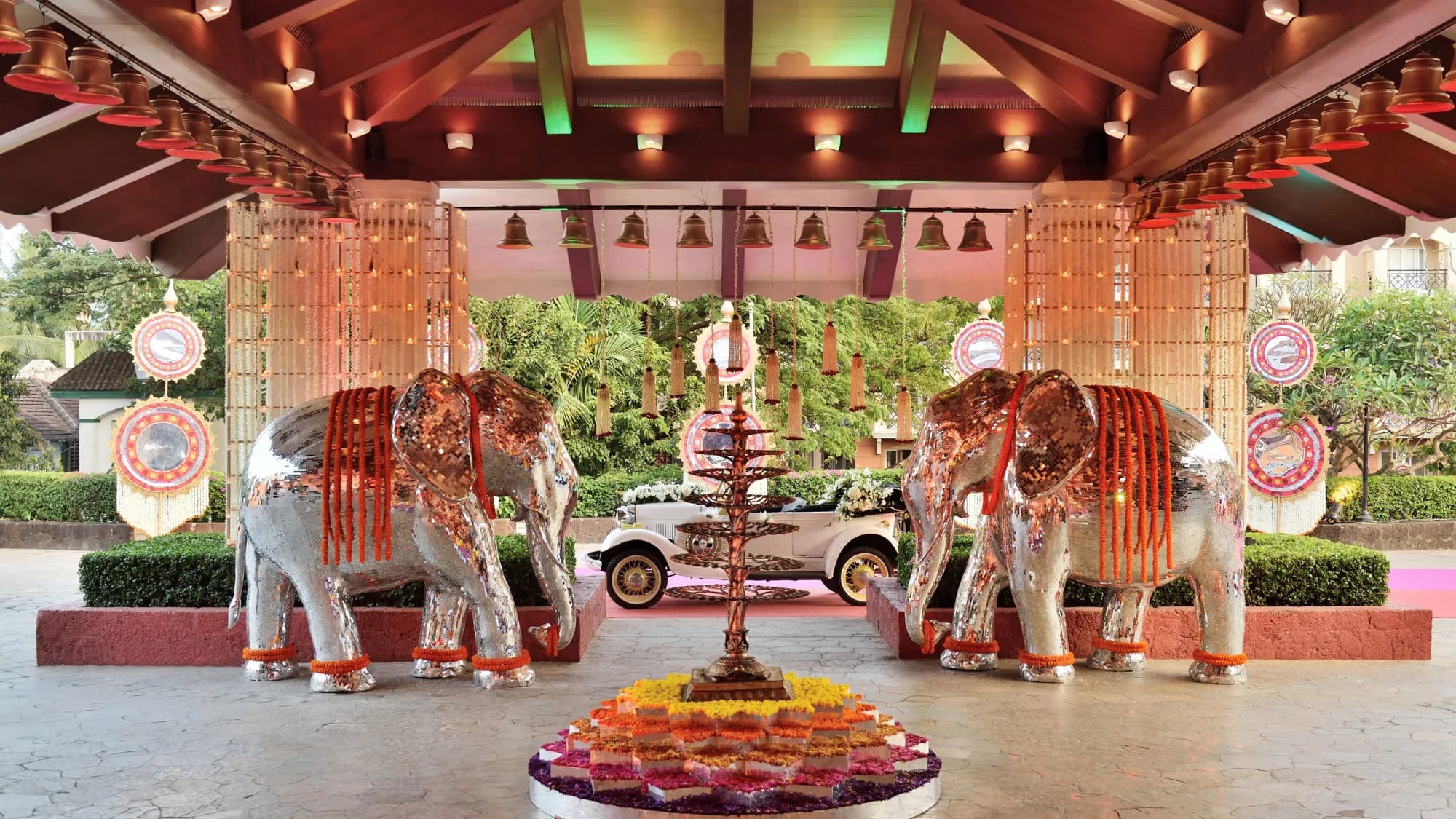 Wedding reception setup at Goa Marriott Resort and Spa, Panaji