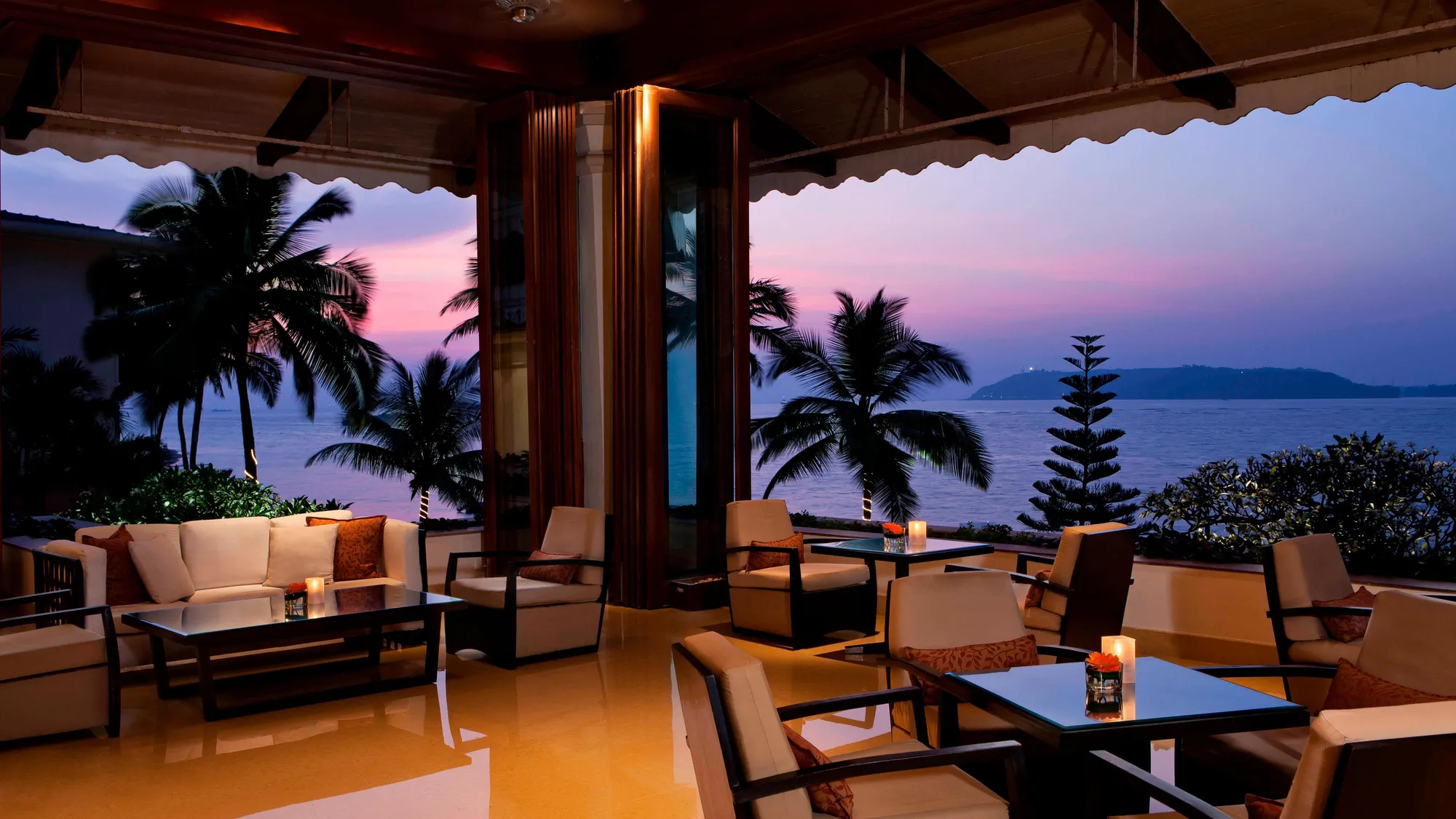 Lounge and hospitality detail at Goa Marriott Resort and Spa, Goa