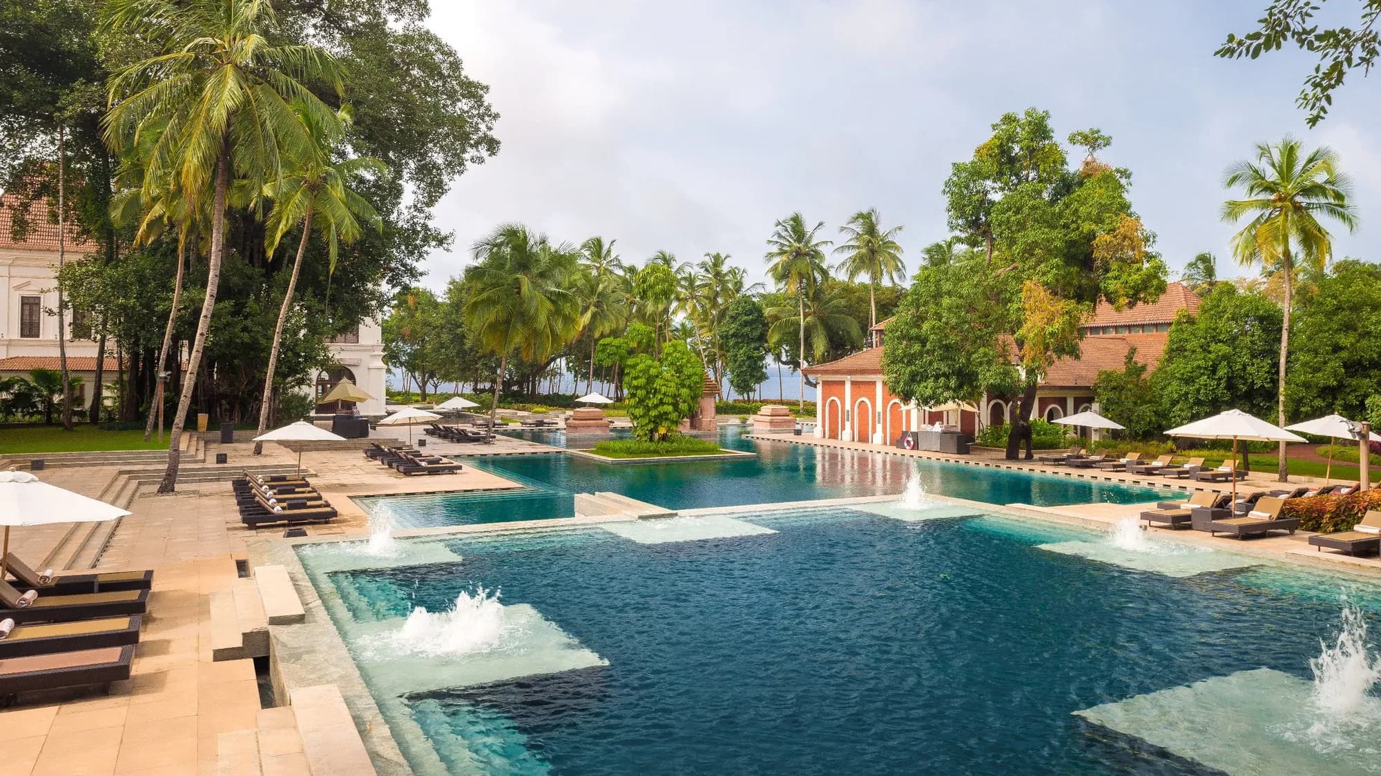 Outdoor pool facing Bambolim Bay at Grand Hyatt Goa