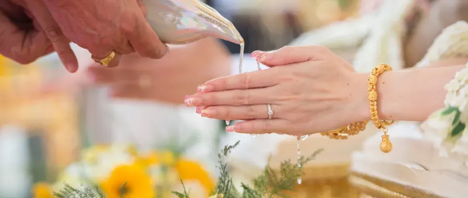 Beach wedding ceremony and celebration on the white-sand beach at InterContinental Koh Samui Resort Thailand