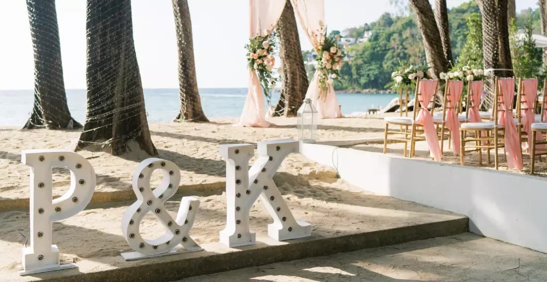 Wedding decor and personalised styling detail at InterContinental Phuket Resort
