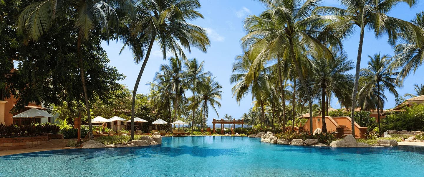 Multi-level free-form swimming pool at ITC Grand Goa