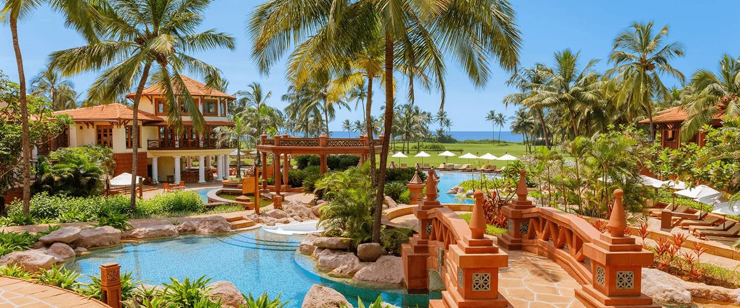 Landscaped outdoor grounds and canvas at ITC Grand Goa