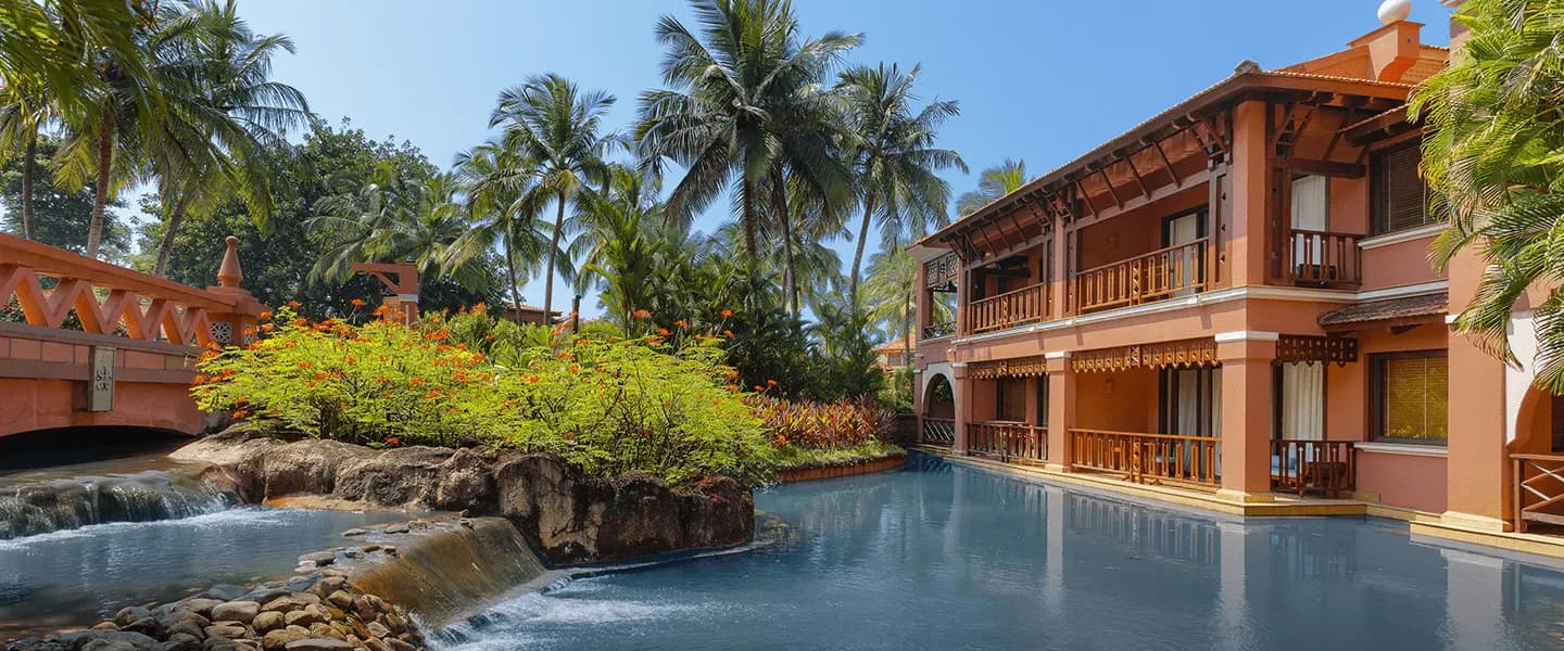 Lagoon and beachfront setting at ITC Grand Goa, South Goa