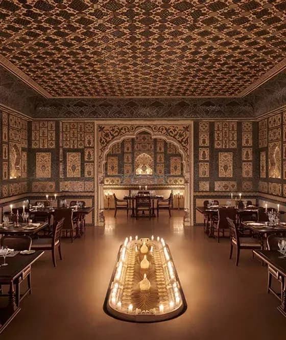 Jamavar fine-dining and royal Rajasthani hospitality presentation at The Leela Palace Jaipur