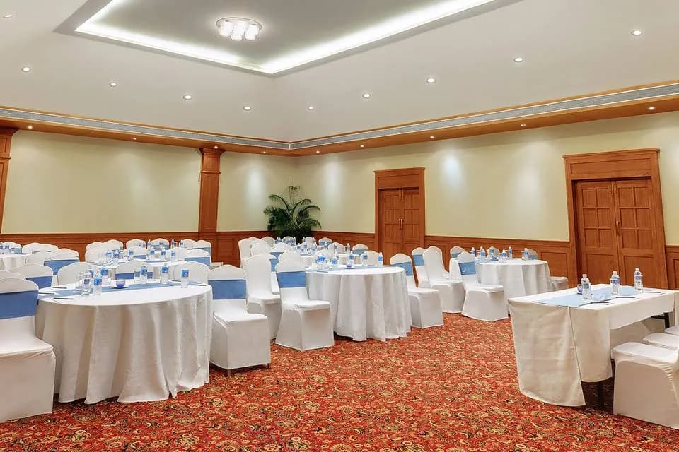 Outdoor lawn reception setup at Novotel Goa Dona Sylvia Resort, South Goa