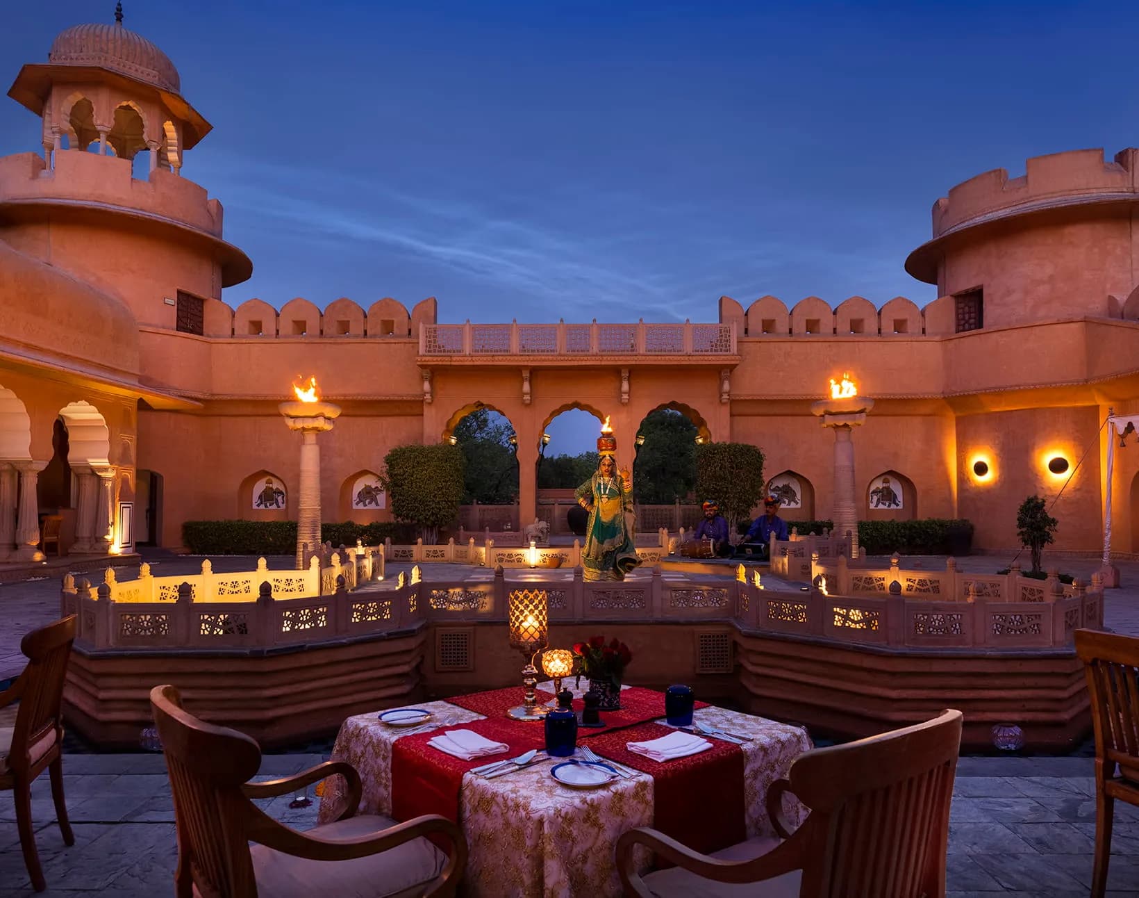 Rajasthani fine-dining and royal hospitality presentation at The Oberoi Rajvilas Jaipur