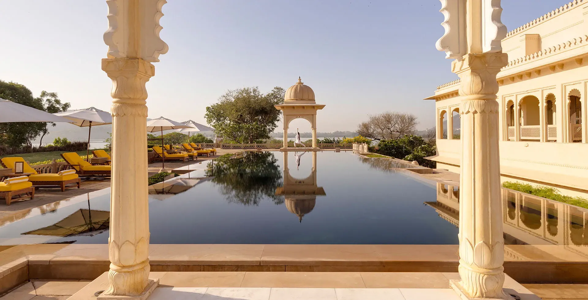 Traditional Rajasthani marble and architectural design detail at The Oberoi Udaivilas Udaipur