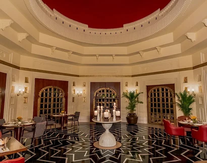 Mewar fine-dining and royal hospitality presentation at The Oberoi Udaivilas Udaipur