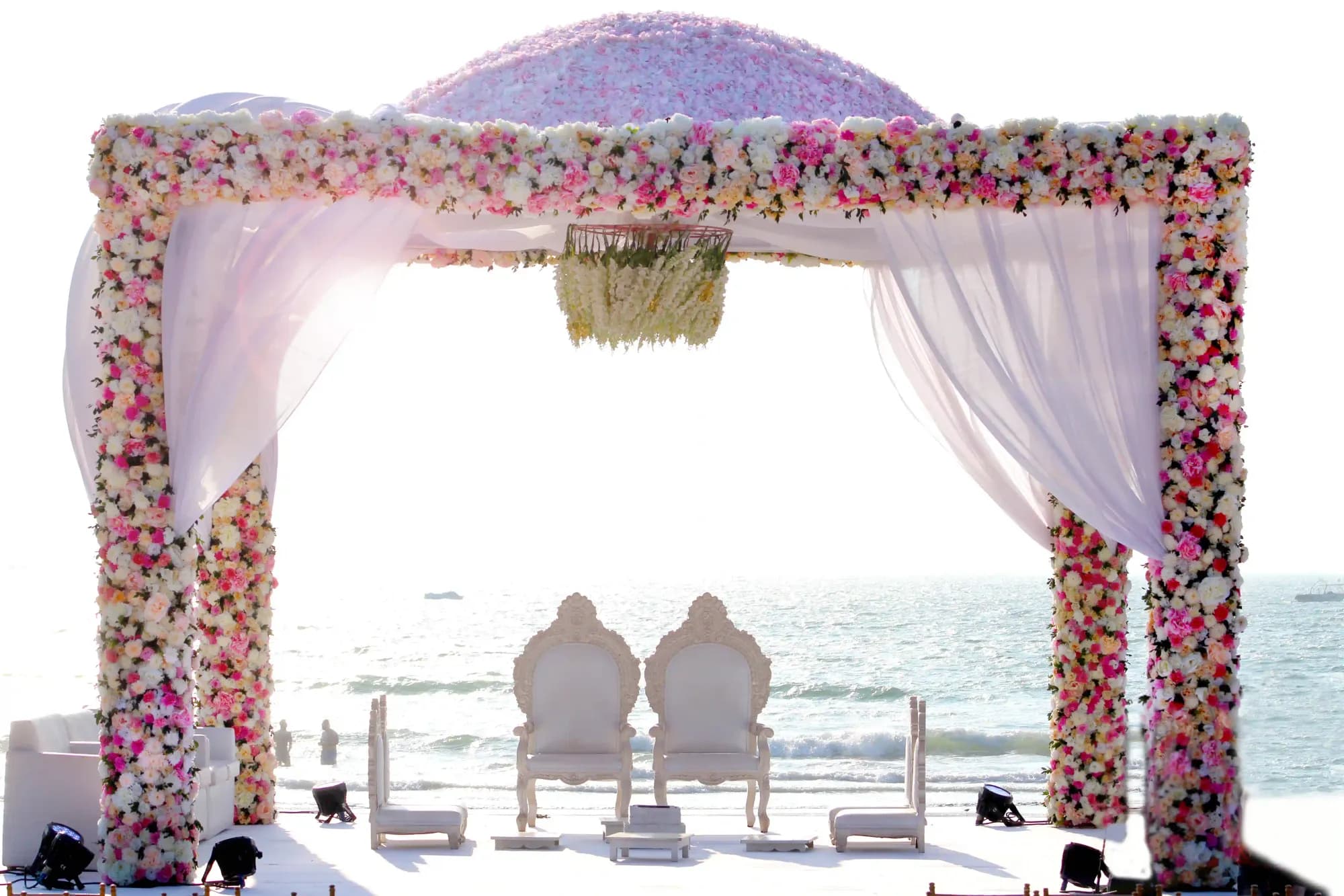 Beachfront wedding ceremony setting at Planet Hollywood Beach Resort Goa, Utorda