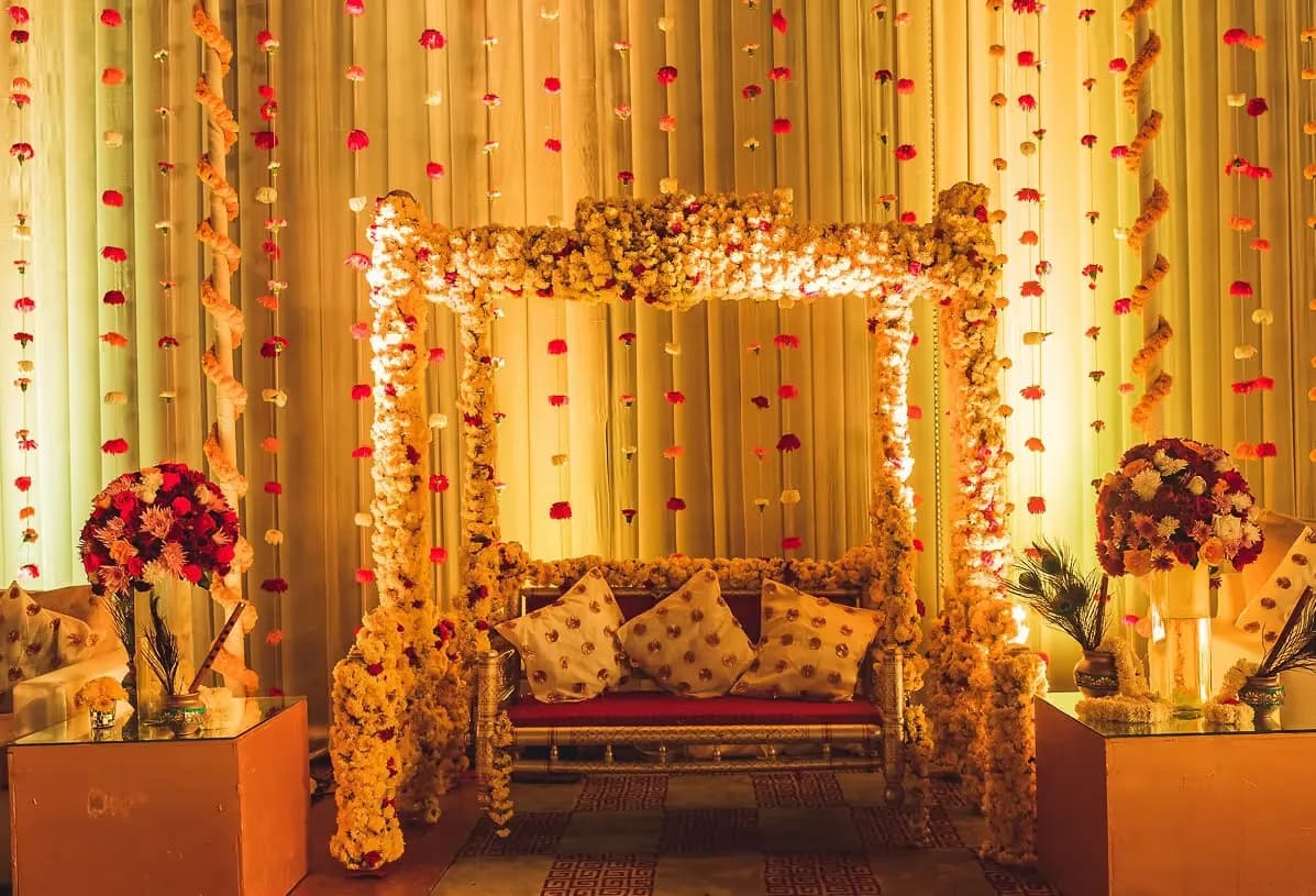 Outdoor wedding-venue celebration setup at Planet Hollywood Beach Resort Goa