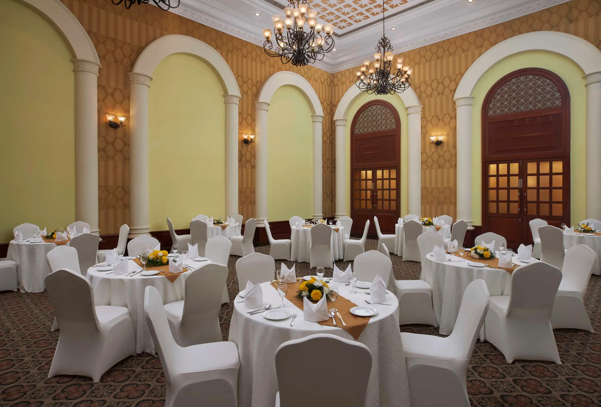 Lisboa Ballroom indoor banquet space at Radisson Blu Resort Goa Cavelossim Beach