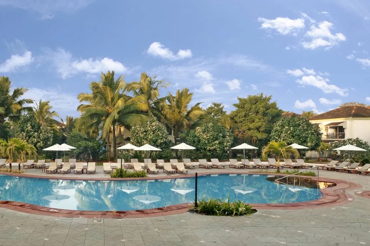 Outdoor lawn reception setup at Radisson Blu Resort Goa Cavelossim Beach