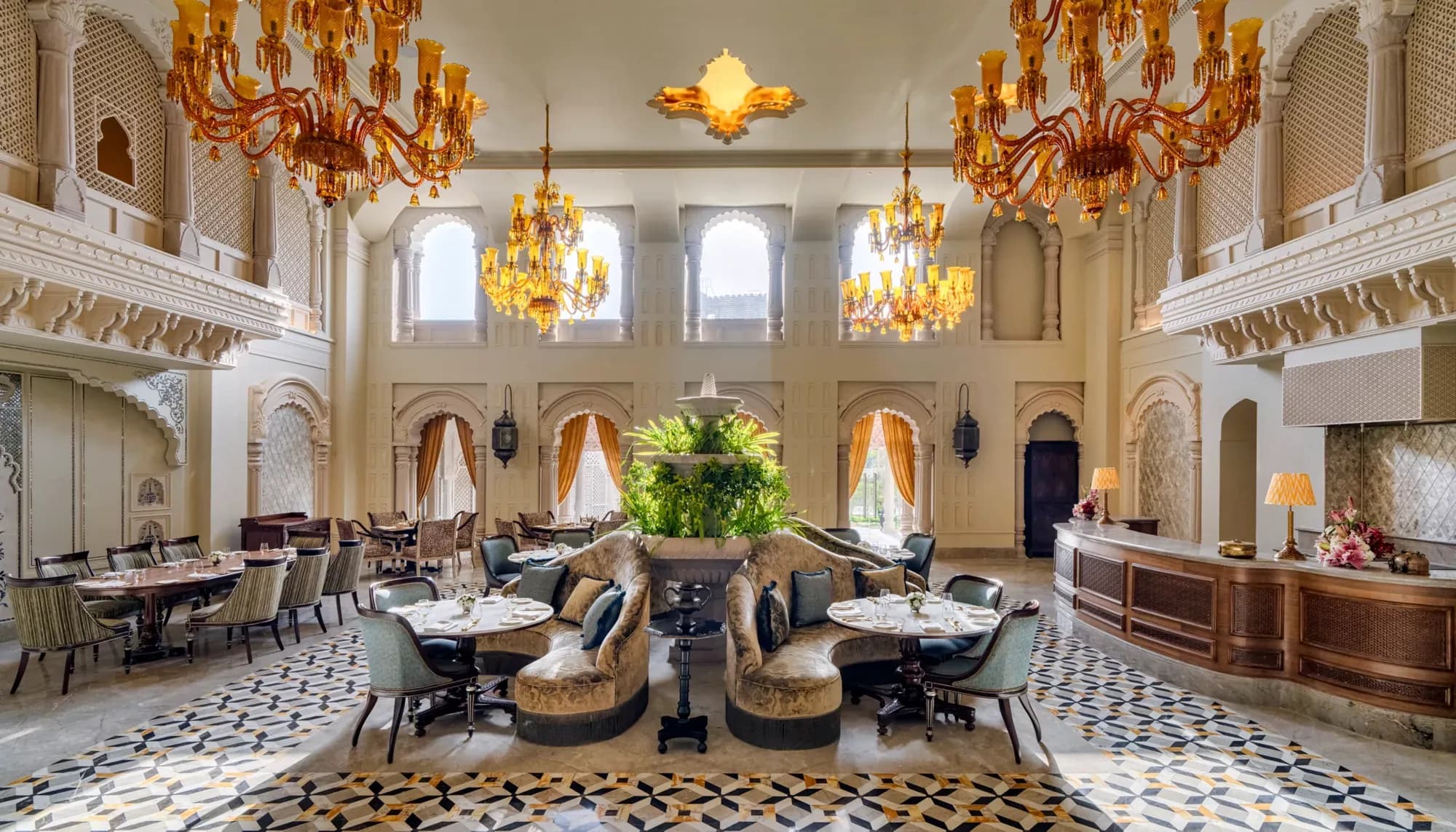 The Raffles Lawn outdoor ceremony space at Raffles Jaipur near Amer