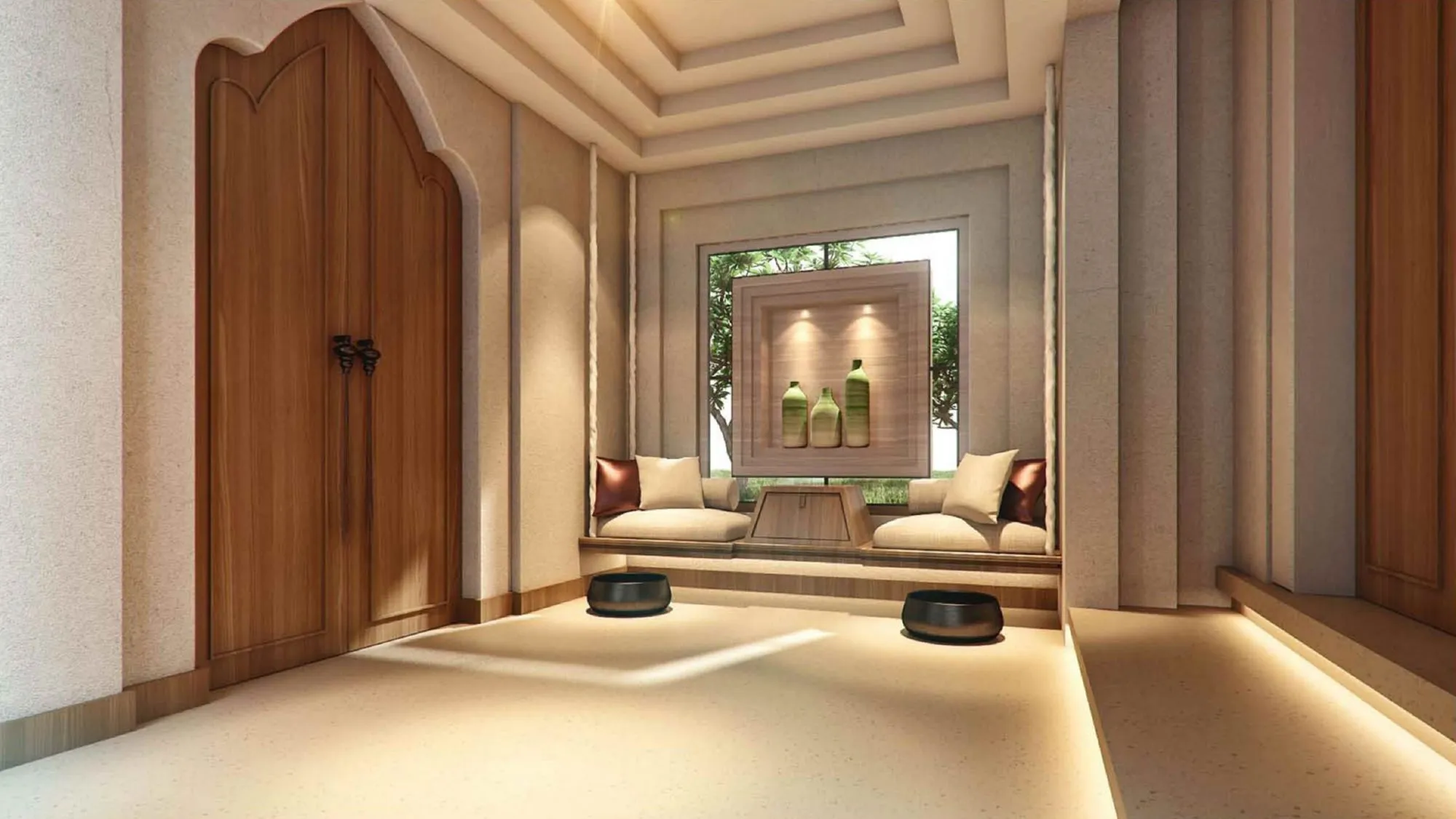 Refined Thai-craft interior detail with woven lighting and natural materials at The Ritz-Carlton Koh Samui