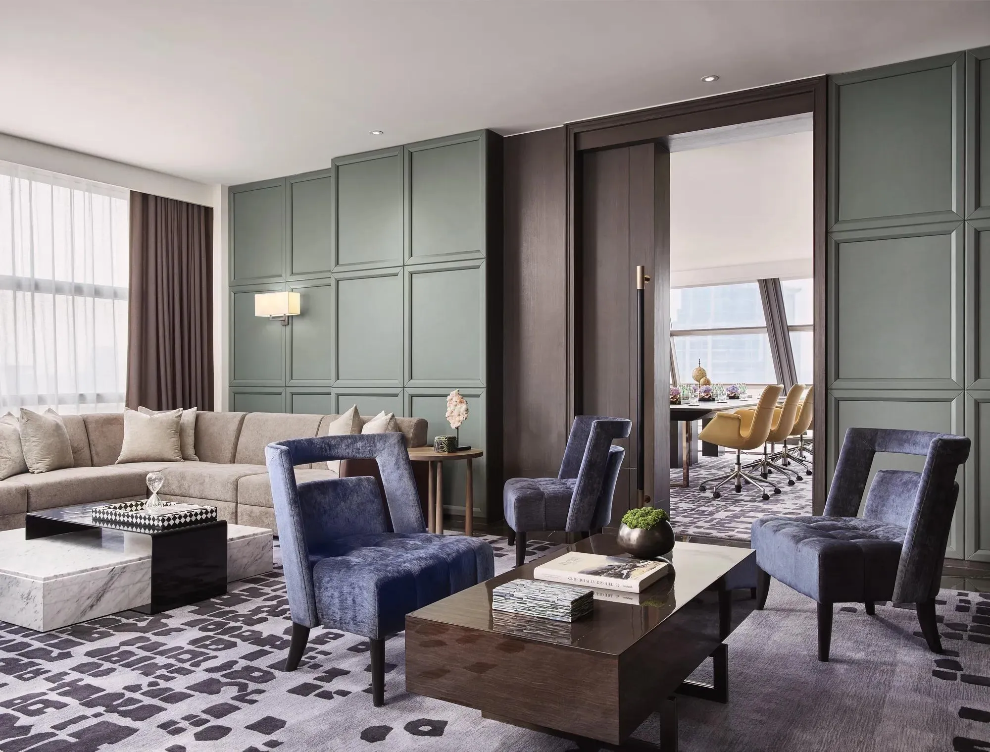 28th-floor Ploenchit Boardroom skyline event room with Bangkok city views at Rosewood Bangkok