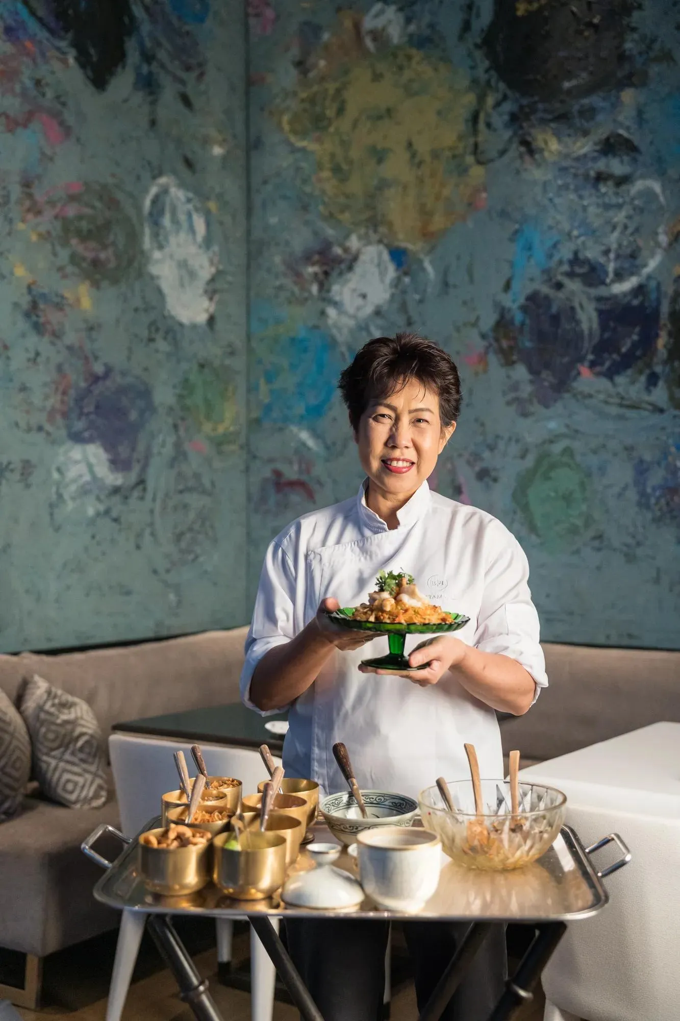 Lakorn Thai fine-dining plated cuisine and hospitality presentation at Rosewood Bangkok