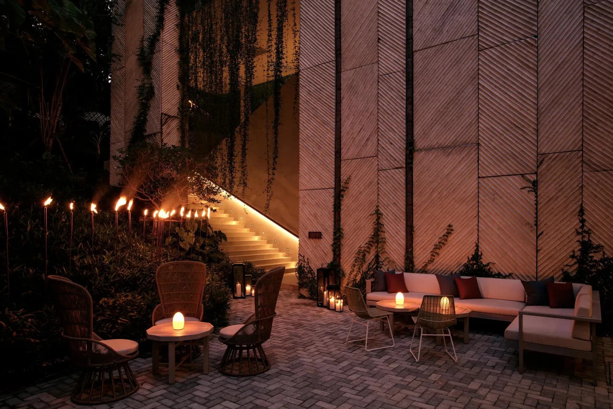 Garden and Beach Lawn outdoor event setting above the private beach at Rosewood Phuket, Phuket Thailand