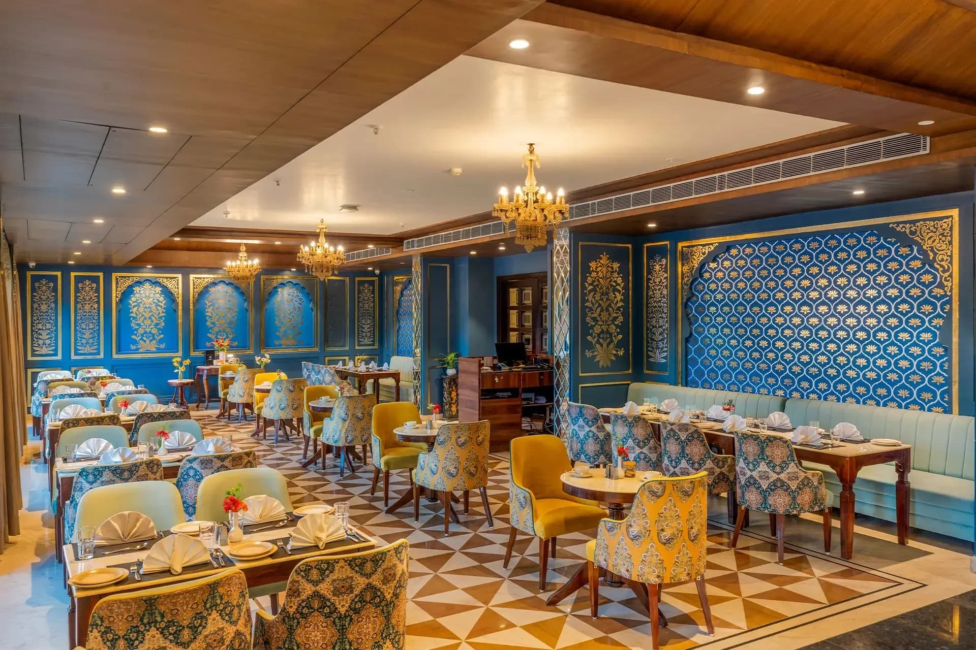 Rajasthani fine-dining and hospitality presentation at Sahdev Bagh Pushkar