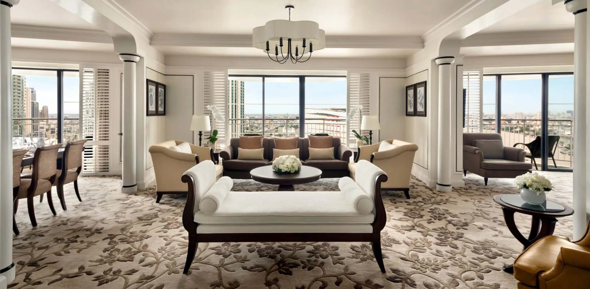 Riverview guest suite with Chao Phraya outlook at Shangri-La Bangkok