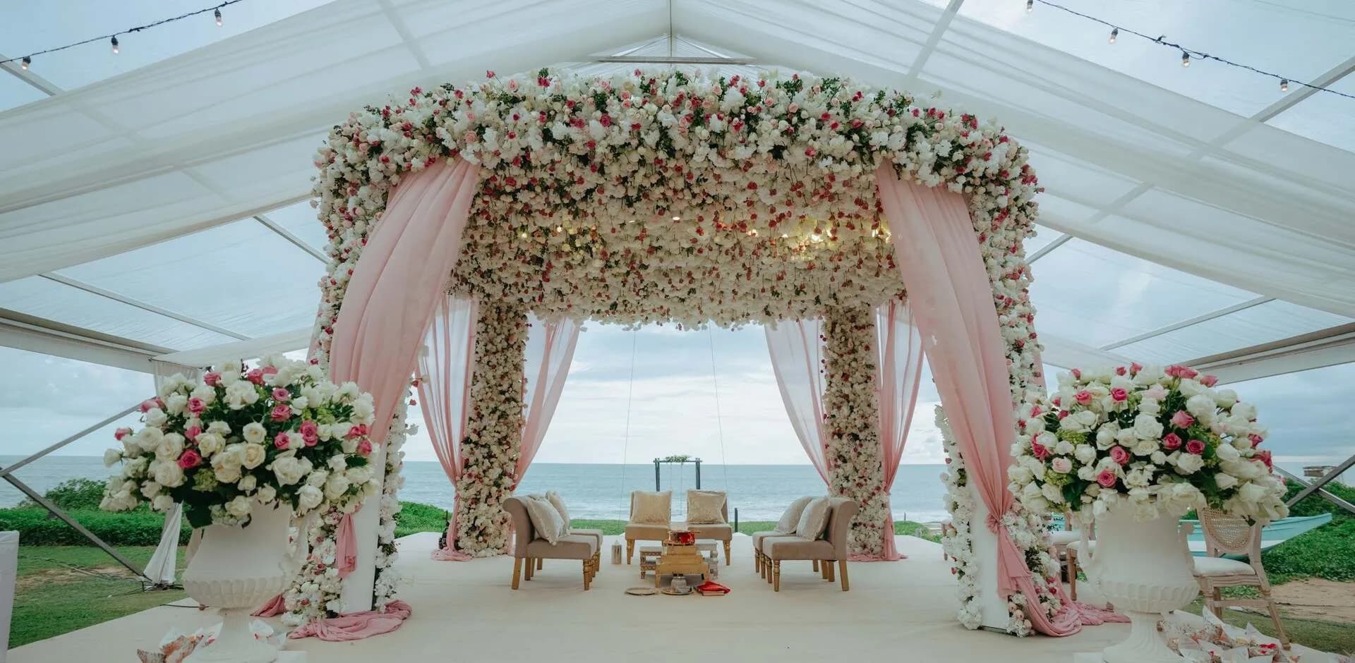 Wedding planning and ceremony setting at Shangri-La Hambantota beachfront resort, Sri Lanka
