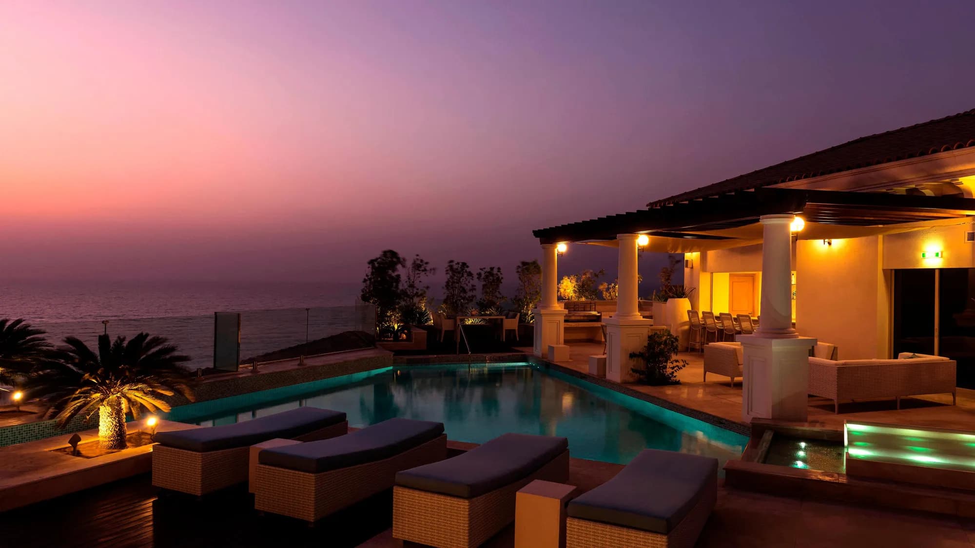 Luxury suite living room with sea views at The St. Regis Saadiyat Island Resort, Abu Dhabi