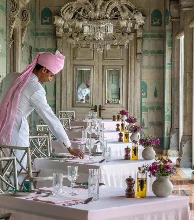 An intimate art-filled corner of the royal residence at SUJAN Rajmahal Palace Jaipur