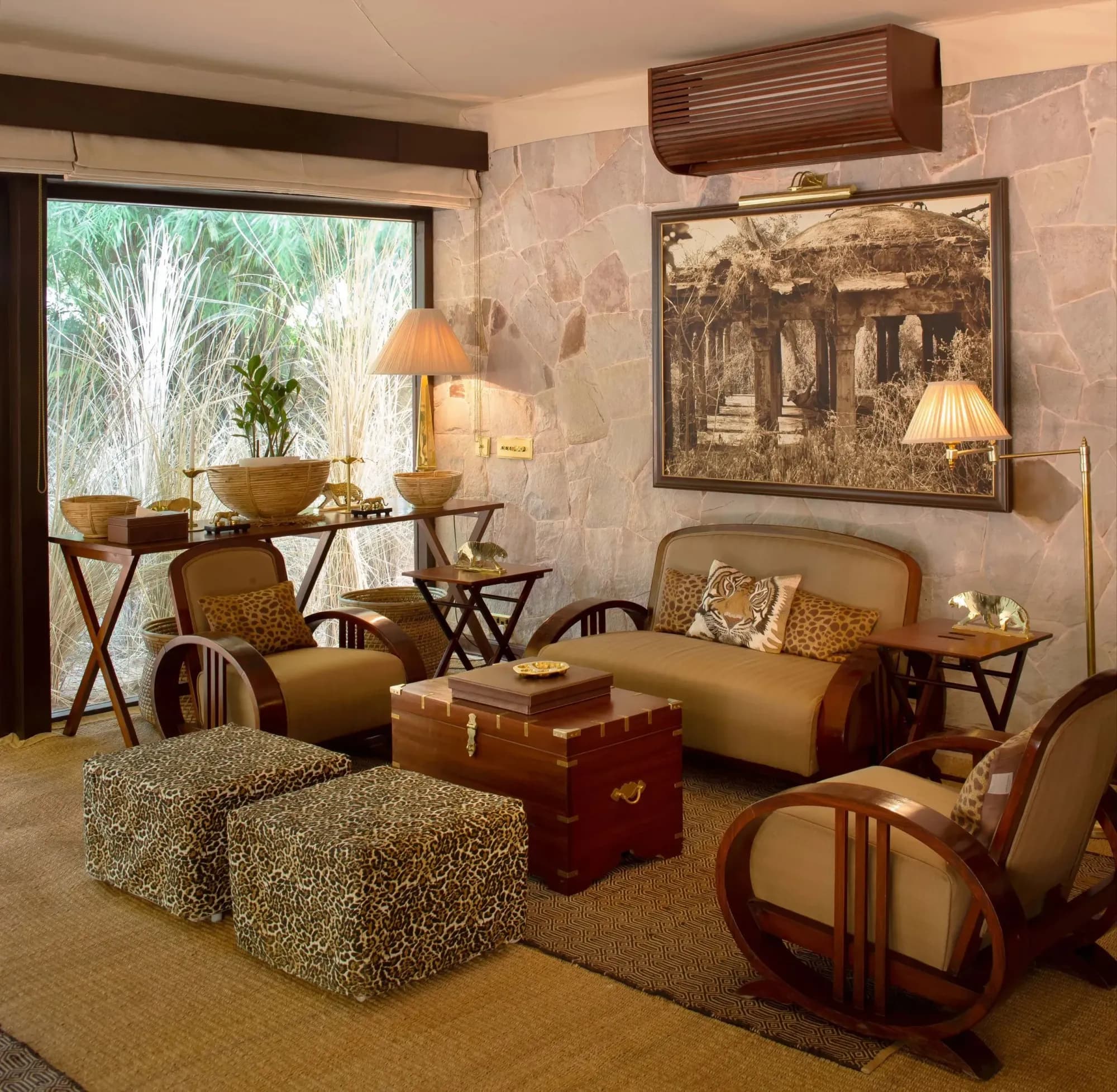 SUJÁN Sher Bagh Ranthambore luxury safari tents under dhok trees with canvas verandahs at the edge of Ranthambore National Park