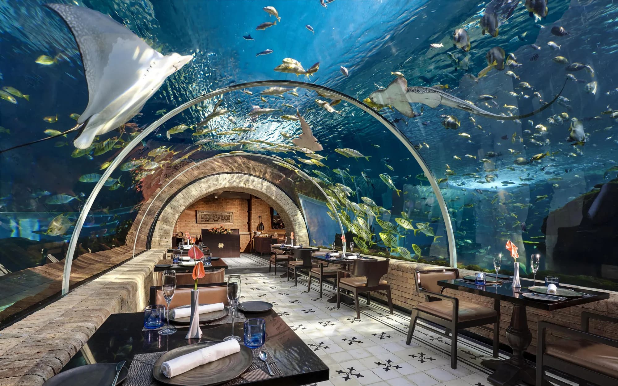 Signature restaurant interior and six-star dining presentation at The Apurva Kempinski Bali, Nusa Dua