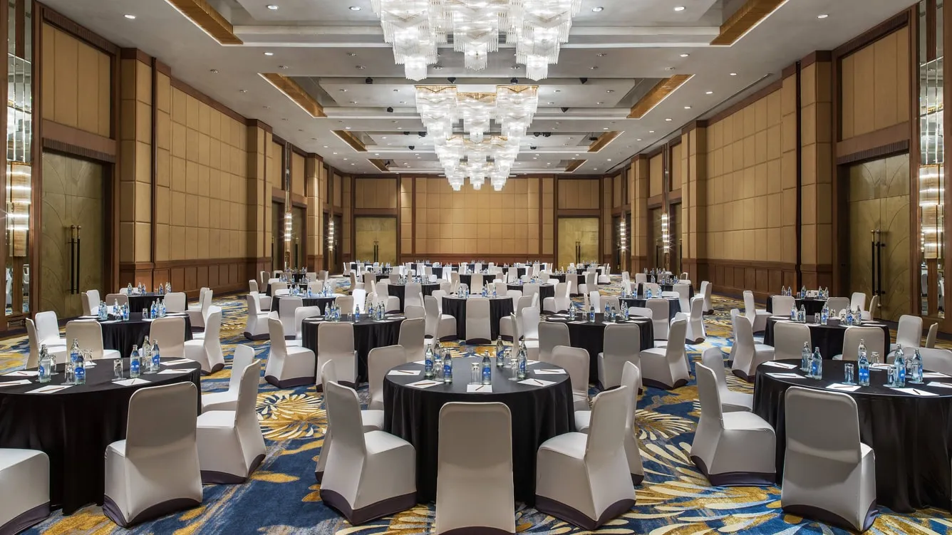 Ballroom presentation and ceremony stage setup at The Athenee Hotel Bangkok