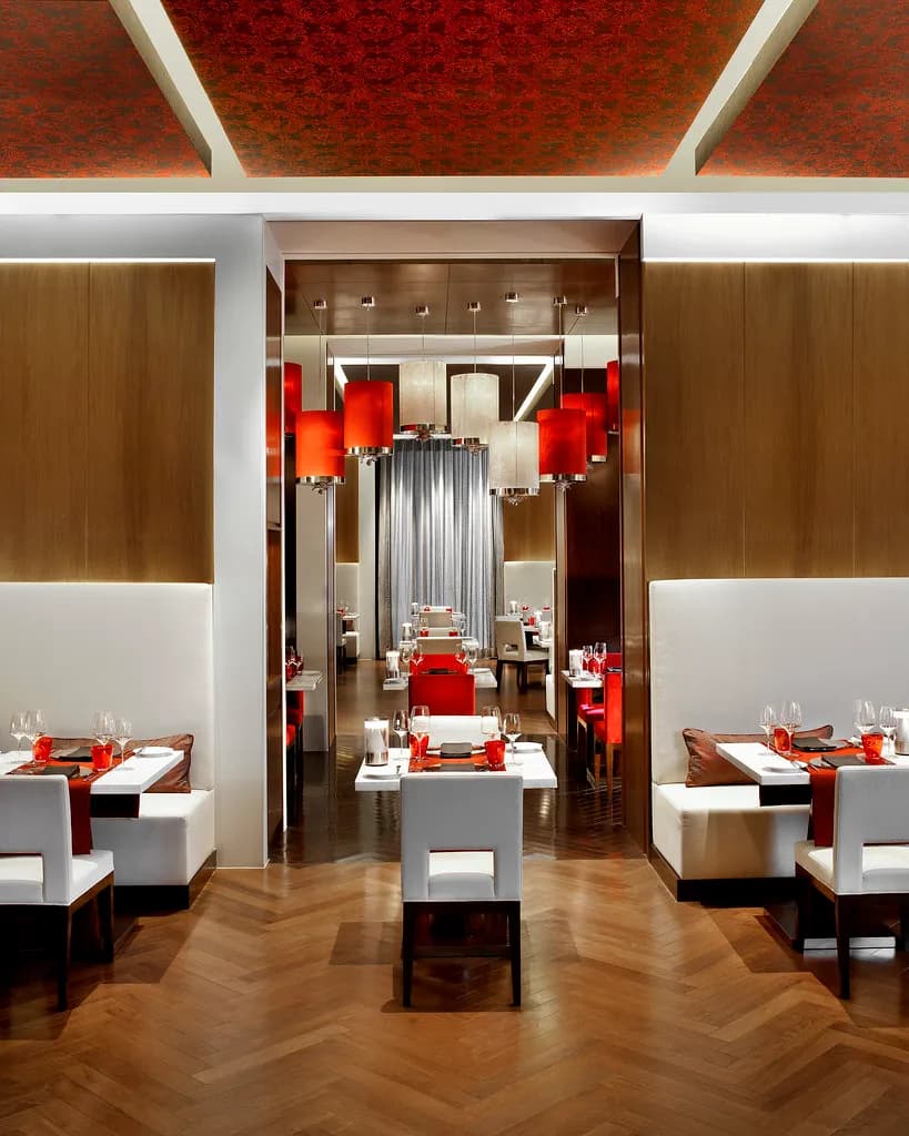 Viu restaurant lit at night at The St. Regis Bangkok, suited to a reception after-party