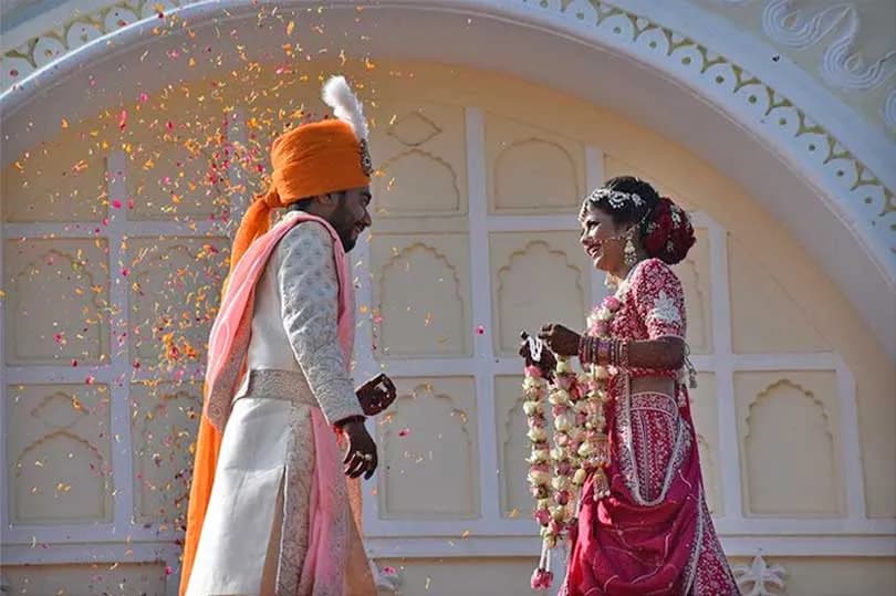 Floral and lantern wedding decor detail at The Tigress resort Ranthambore