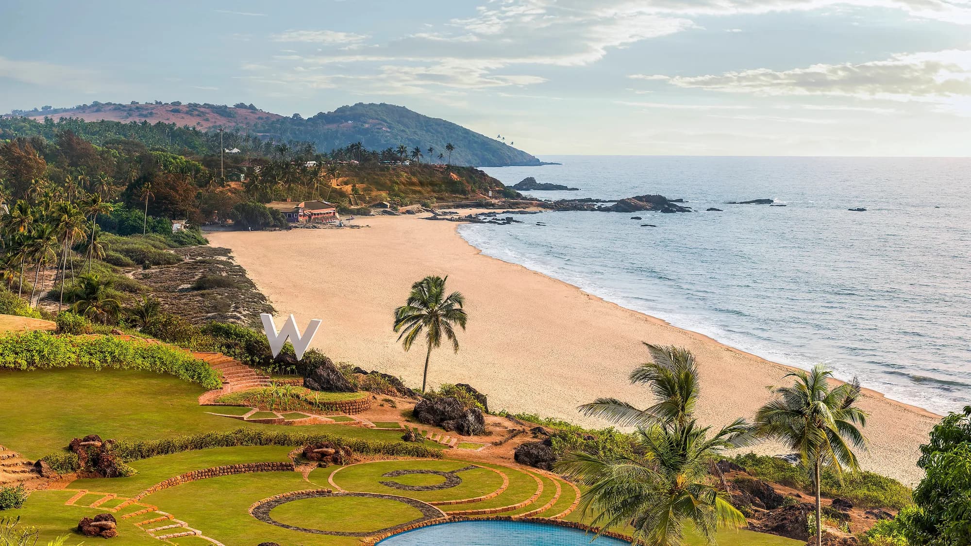 RockPool cliffside pool and bar at W Goa overlooking Vagator beach