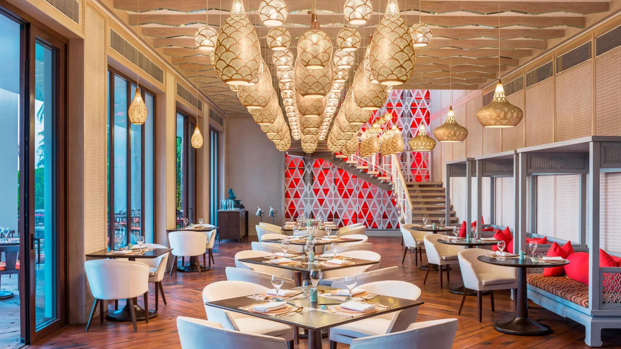 Dining service and hospitality detail at W Goa, Goa