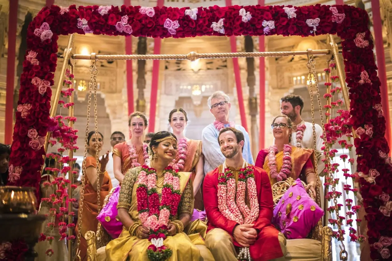 Luxury destination wedding in a palace-style setting
