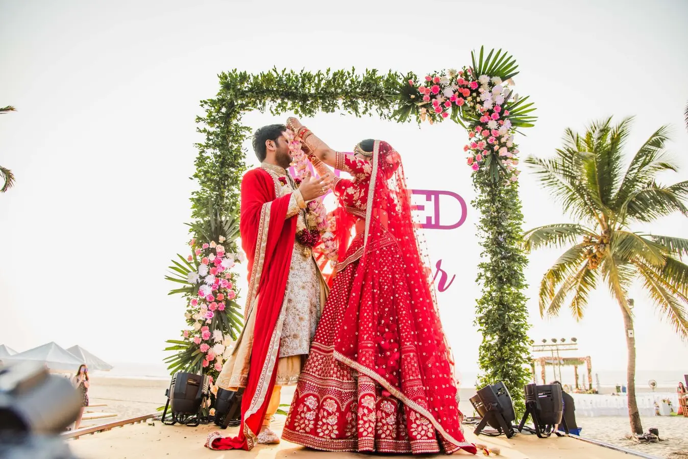 Evening wedding celebration setting in Goa