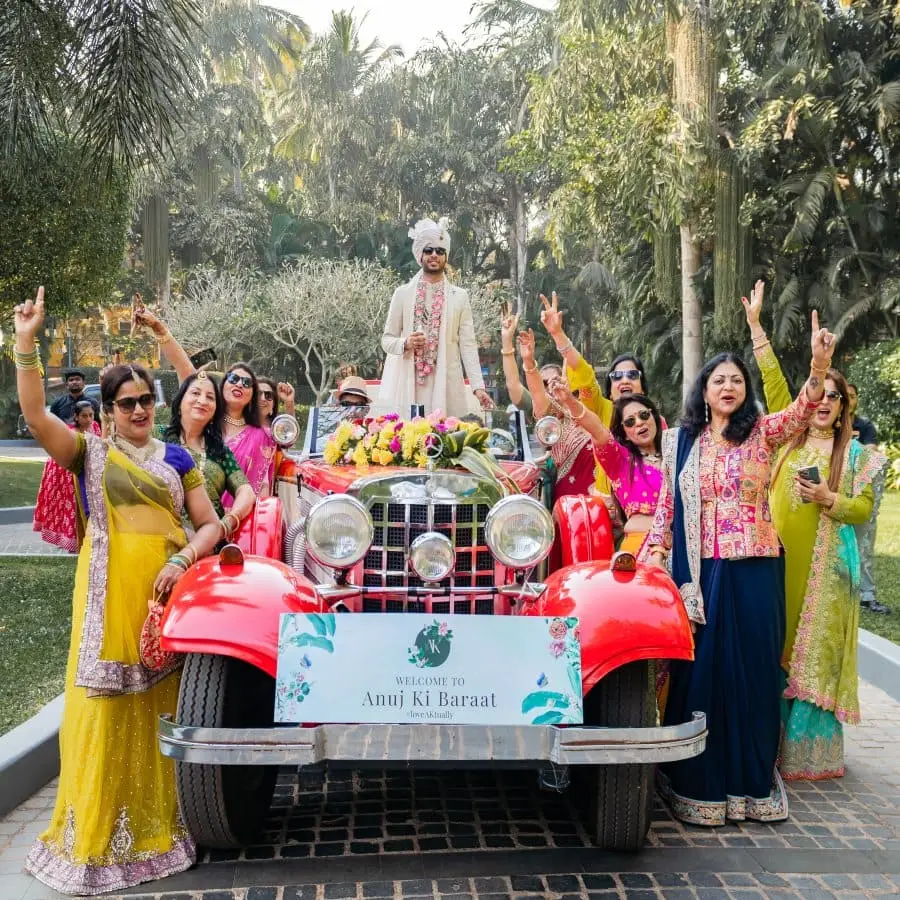 Guest hospitality setting at a Goa wedding