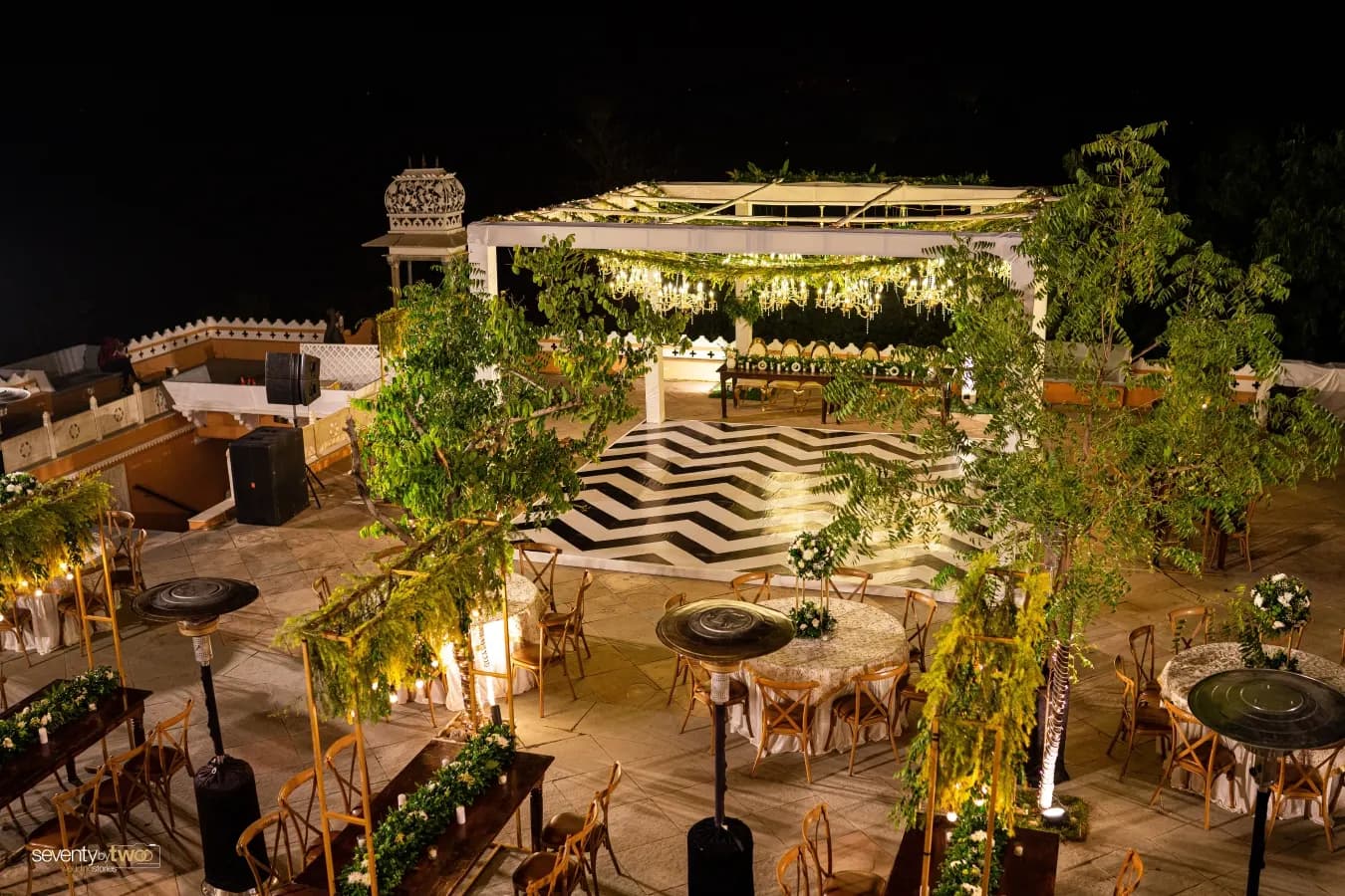 Guest hospitality setting at an Udaipur wedding